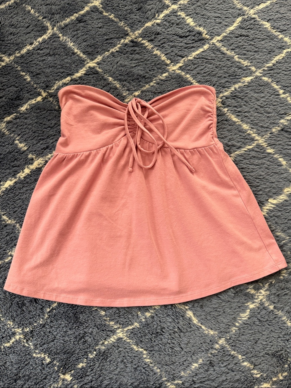 Hollister Dusty Rose Strapless Tie-Front Tube Top- size Small